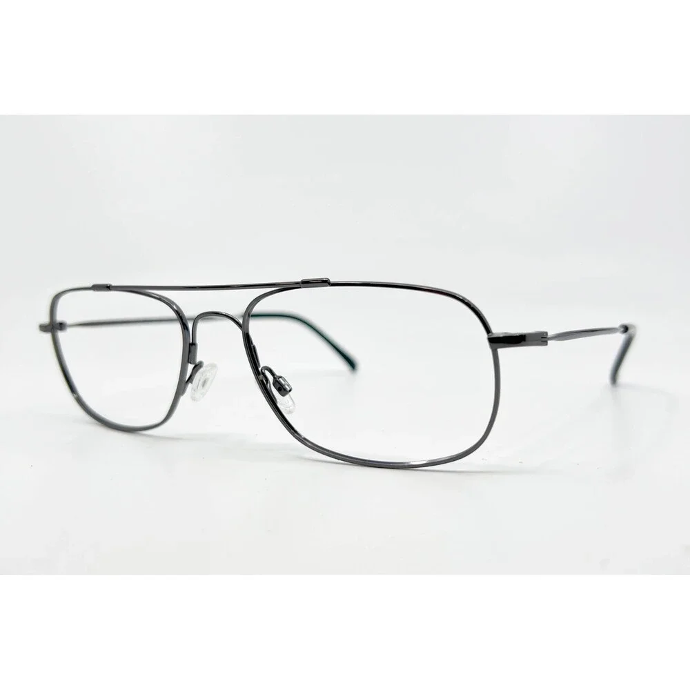 Unbranded Eyeglasses Mens Dk Pewter Aviator Full Rim 2539A 57-18-145